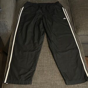 Adidas Black Joggers with White Accents Large